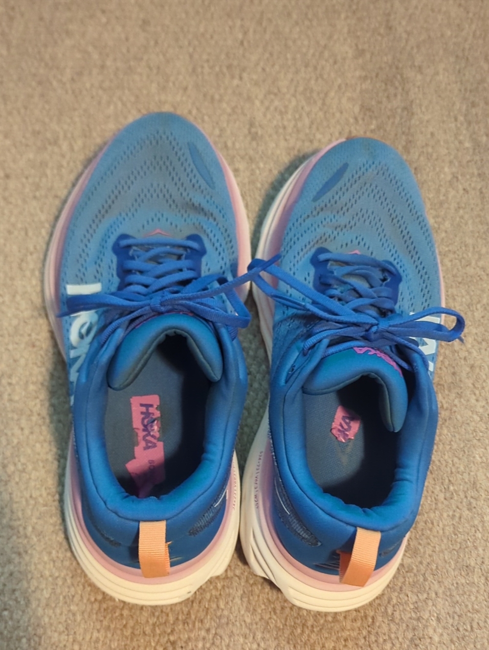 Women's Hoka One One Biondi 8 Size 10 D Width Blue/Pink - Picture 6 of 8